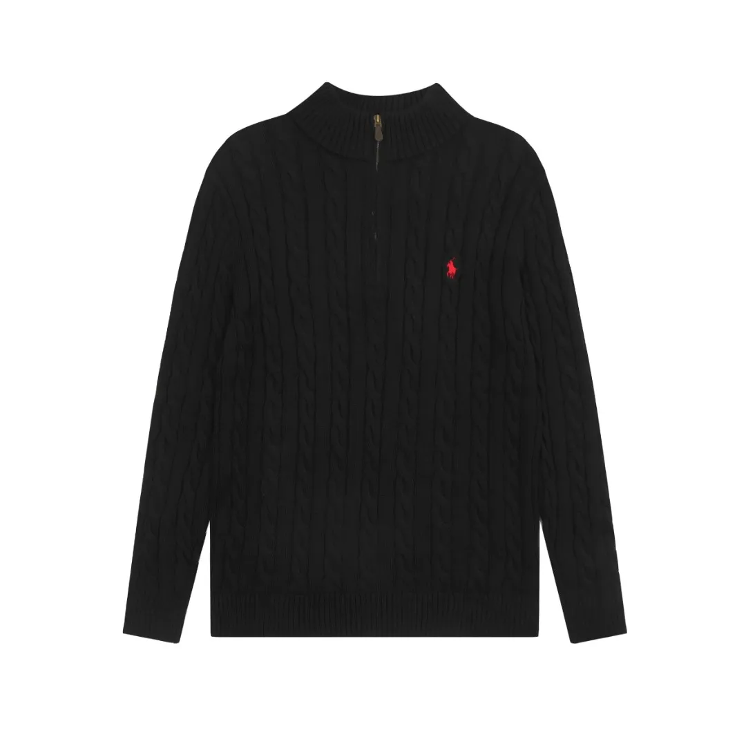 P250 Top quality" Style number: DS014# (not off the shelves all year round) [Ralph Lauren half-zip solid color pony embroidery logo twist knitted sweater] ✅Ralph Lauren half-zip classic basic versatile unisex couple pullover sweater ✅Main supplier platform live broadcast Wholesale entity Replenish when out of stock Not off the shelf ✅ZP quality 1:1 version Scan the code to enter the GF website Counter quality ✅Detailed quality The only one in Guangzhou Imported quality cotton yarn, focusing on high-end, cost-effective, good quality needless to say ✅The version is restored to the original order, the maximum size can be worn up to 200 pounds, loose, comfortable and stress-free ✅The upper body is simple and easy to match, ootd must-have style, good-looking clothes are never picky, a must-have wardrobe recommendation Size: S-XL Color: Navy blue milk white black pure white gray khaki light blue yellow pink olive green red blue label red gold label